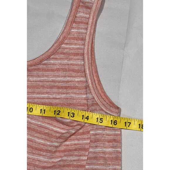 AQUA Women’s Sleeveless Top Small Striped Pink Stretch Chest Pocket Scoop Neck - Picture 6 of 8